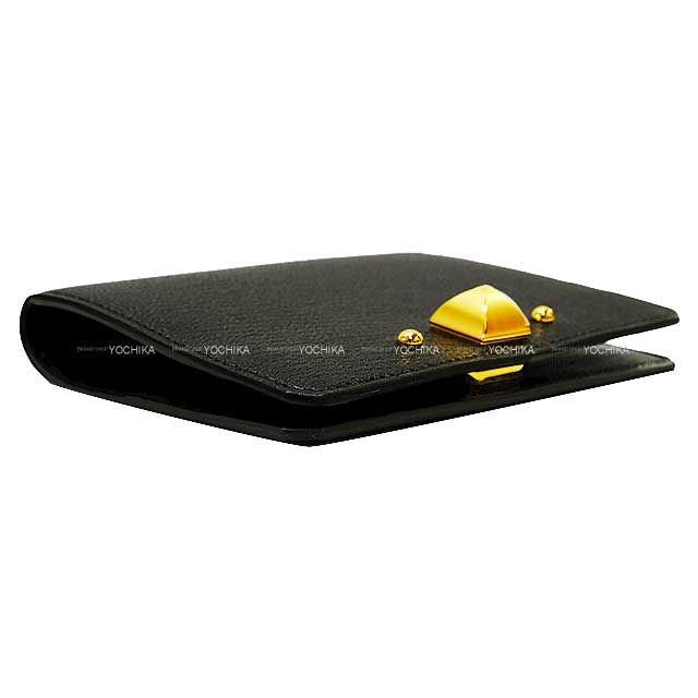 HERMES card holder Medor Noir (Black) Chevre Chamkila Gold HW Stamp B[BRAND NEW][Authentic]