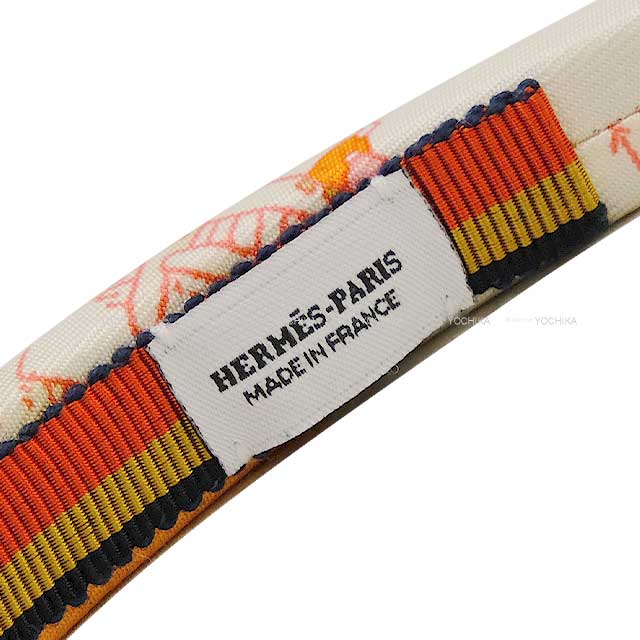 HERMES hair accessories headband Elsa La Legende du Cheval Orange Cotton100%[EXCELLENT][Authentic]