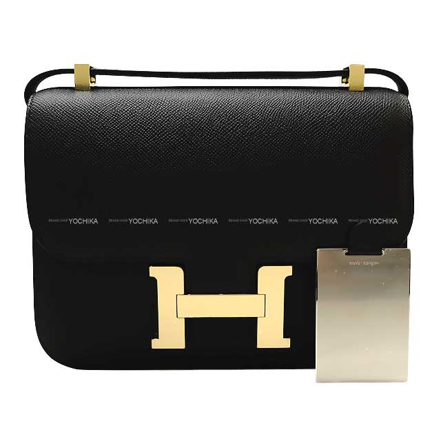 HERMES Shoulder bag Constance 1 24 MM Miroir With mirror Noir (Black) Ever Grain Champagne Gold HW Stamp W[BRAND NEW][Authentic]