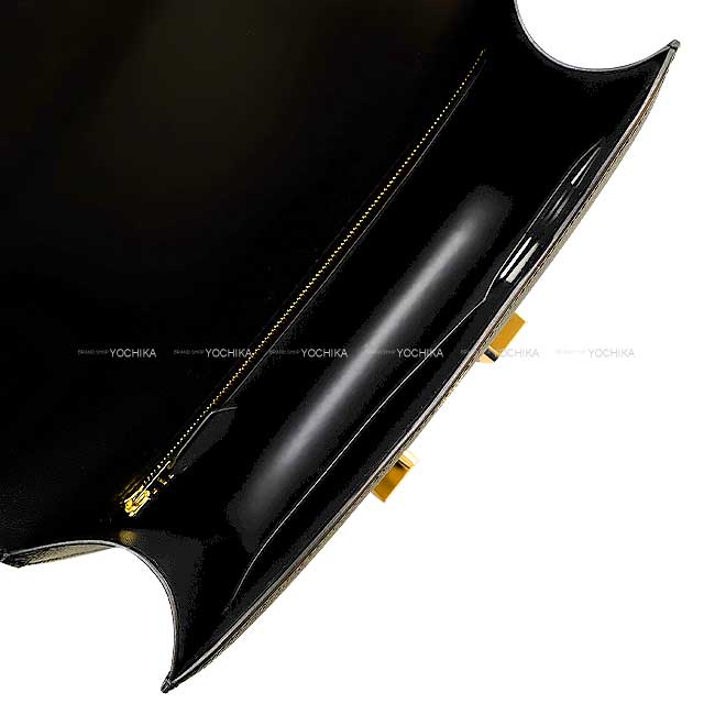 HERMES Shoulder bag Constance 1 24 MM Miroir With mirror Noir (Black) Ever Grain Champagne Gold HW Stamp W[BRAND NEW][Authentic]