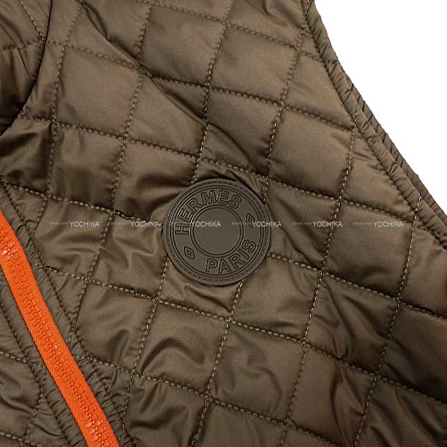 S/S 2024 New  Vests Women's Sellier Button Motif Quilted Vest #38 Khaki/Orange Polyester[EXCELLENT][Authentic]