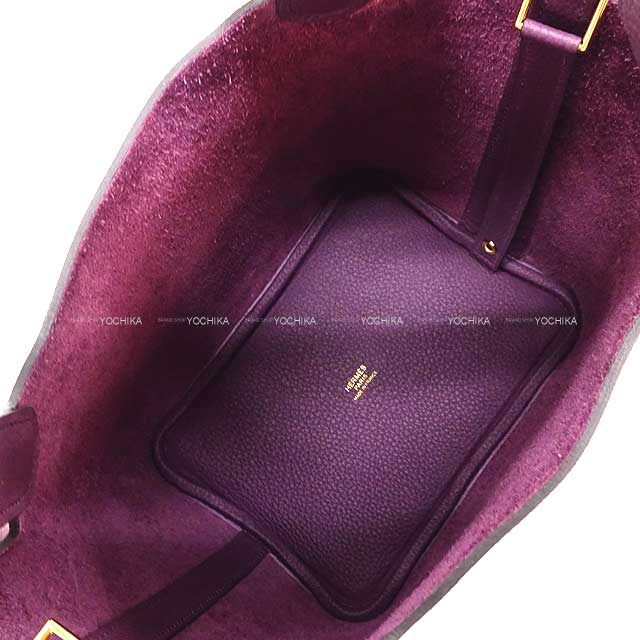 HERMES Handbag Picotin 18 PM Cassis Taurillon Maurice Gold HW Stamp B[BRAND NEW][Authentic]