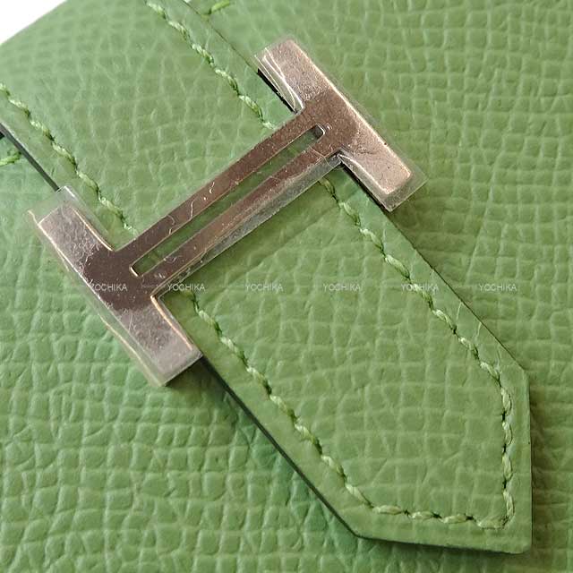 HERMES Bi-fold wallet Bearn Compact Vert criquet Veau Epsom Silver HW Stamp U[EXCELLENT][Authentic]