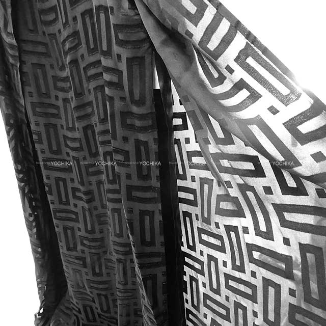 2022 A/W HERMES dress Ladies Long One piece No Sleeve Mosaic Noir (Black) Silk/Viscose[EXCELLENT][Authentic]