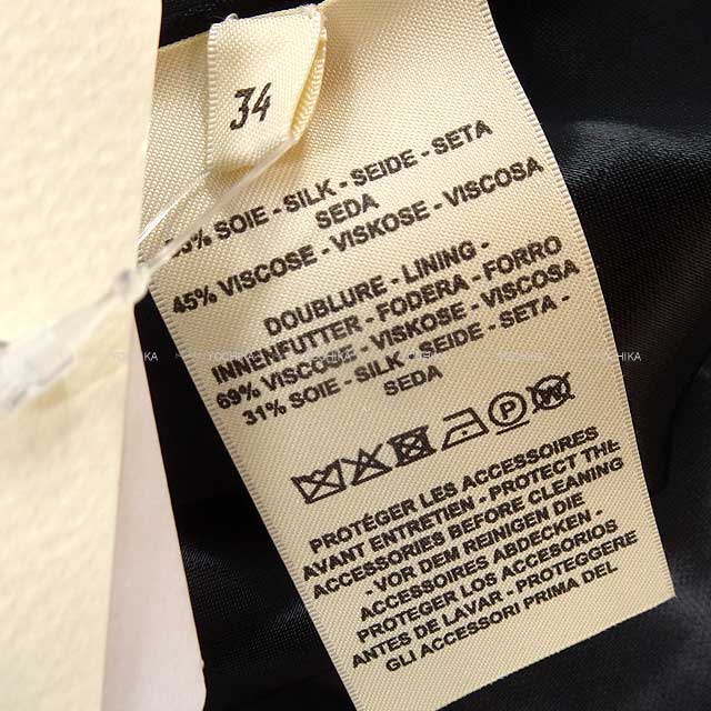 2022 A/W HERMES dress Ladies Long One piece No Sleeve Mosaic Noir (Black) Silk/Viscose[EXCELLENT][Authentic]