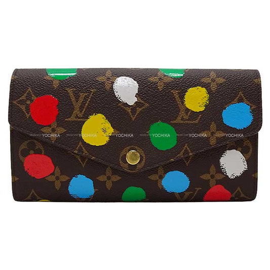 2023 SS Limited LURECONSCIOUS long wallet Yayoi Kusama PORTEFEUILLE SARAH NM Multicolor Monogram dots print Gold HW M81980[BRAND NEW][Authentic]