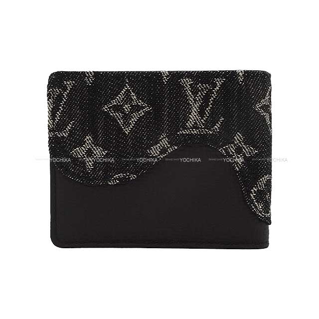 2022 SS Limitada LOUIS VUITTON Bi-fold wallet NIGO Portofoil Delgado Noir (Black)/Red Monogram Denim/Cow Leather M81020[BRAND NEW][Authentic]