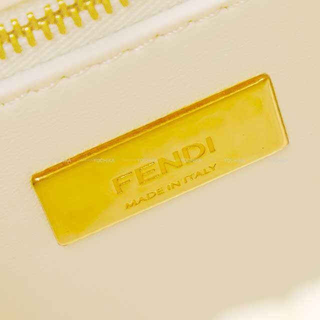 [Pre-loved] FENDI Shoulder bag PeekaBoo Mini Mesh knitting Beige Calf Gold HW 8BN244 ANX7F0UWM[LIKE NEW][Authentic]