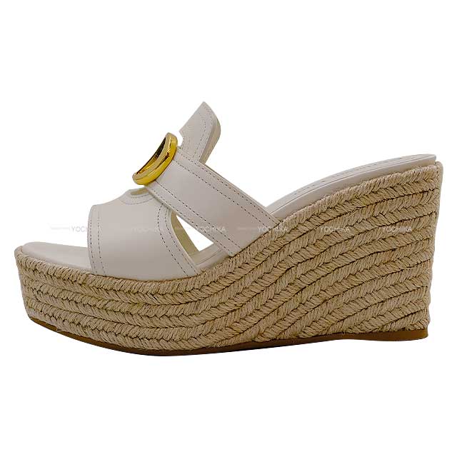 Dior sandals 30 Montaigne wedge slide #37 Blanc (White) Calf[EXCELLENT][Authentic]