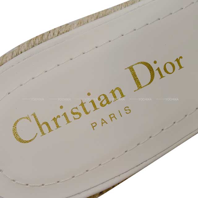 Dior sandals 30 Montaigne wedge slide #37 Blanc (White) Calf[EXCELLENT][Authentic]