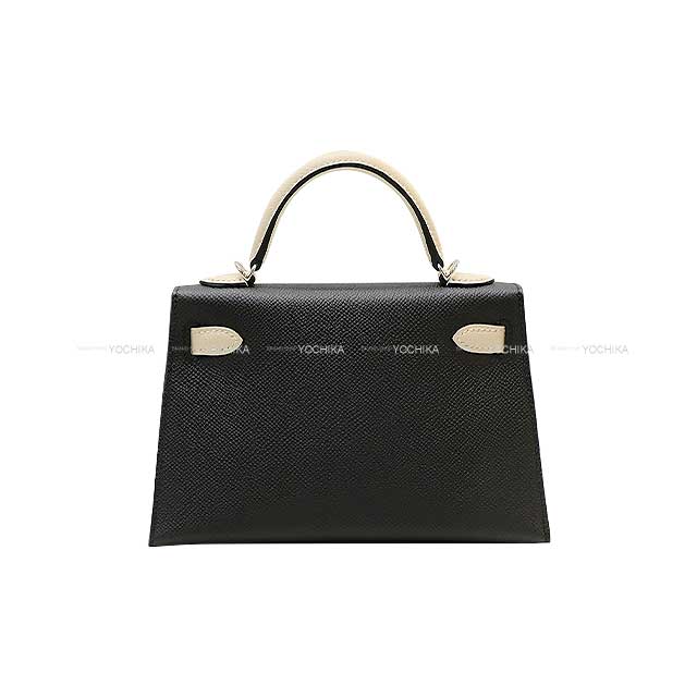 HERMES Shoulder bag Kelly mini 2 Kelly20 Personal Order Noir (Black)/Craie Veau Epsom Silver HW Stamp W[BRAND NEW][Authentic]