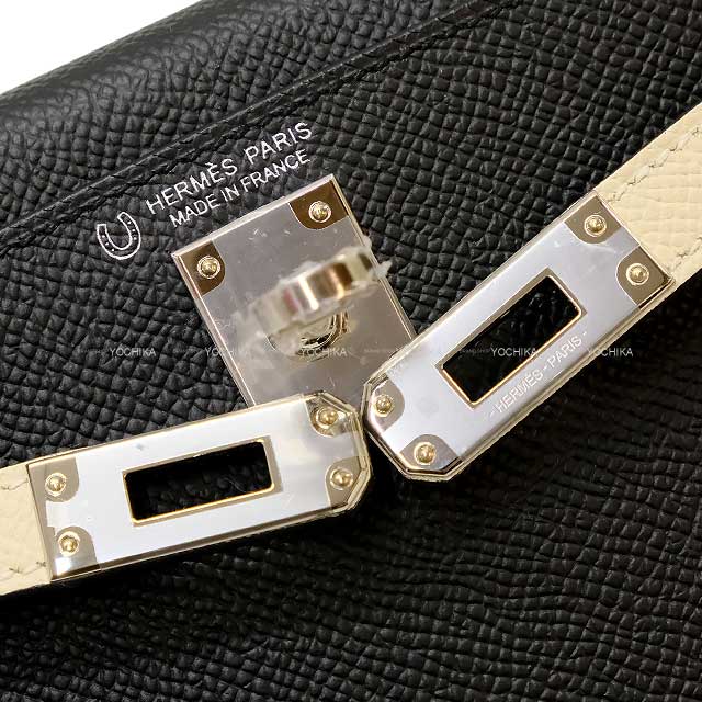 HERMES Shoulder bag Kelly mini 2 Kelly20 Personal Order Noir (Black)/Craie Veau Epsom Silver HW Stamp W[BRAND NEW][Authentic]