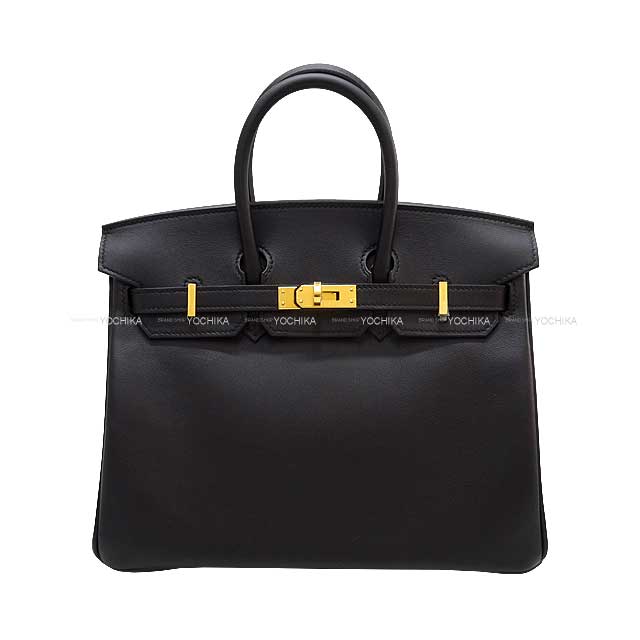 HERMES Handbag Birkin25 Noir (Black) Veau Swift Gold HW Stamp B[BRAND NEW][Authentic]