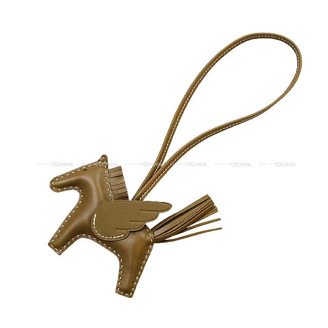HERMES bag charm Rodeo Pegasus PM So Etoupe White stitch Etoupe Agneau Milo/Veau Swift Stamp K[BRAND NEW][Authentic]