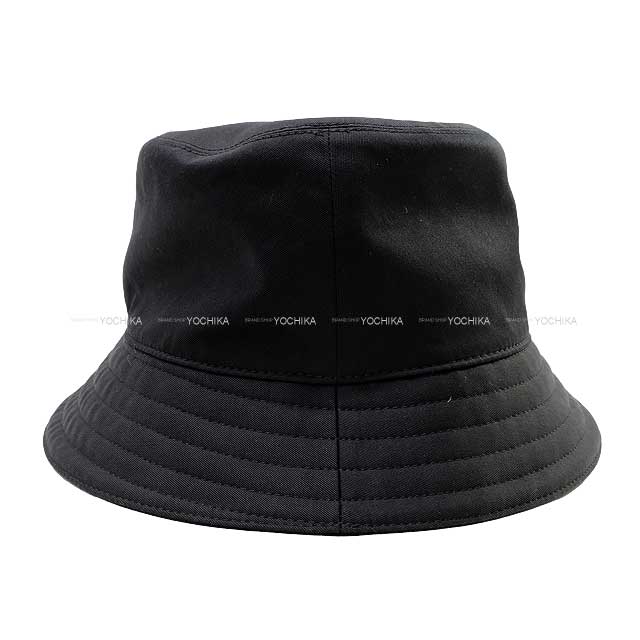 2023 SS HERMES hat Bucket hat Fred H Circle #60 Noir (Black)  Cotton100%[ALMOST NEW][Authentic]