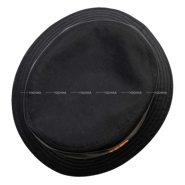 2023 SS HERMES hat Bucket hat Fred H Circle #60 Noir (Black)  Cotton100%[ALMOST NEW][Authentic]