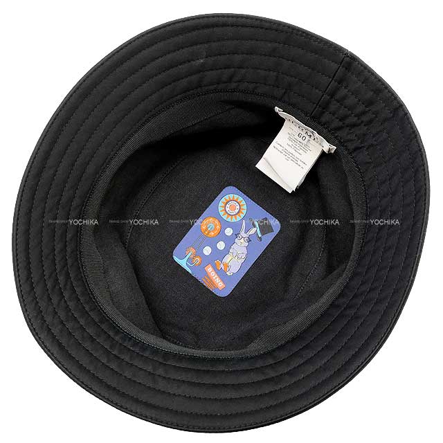 2023 SS HERMES hat Bucket hat Fred H Circle #60 Noir (Black)  Cotton100%[ALMOST NEW][Authentic]