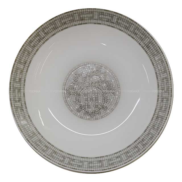 HERMES Plate Cereal plate mosaic 24 17cm Platinum [BRAND NEW][Authentic]
