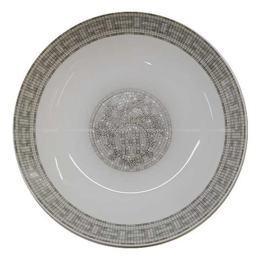 HERMES Plate Cereal plate mosaic 24 17cm Platinum [BRAND NEW][Authentic]
