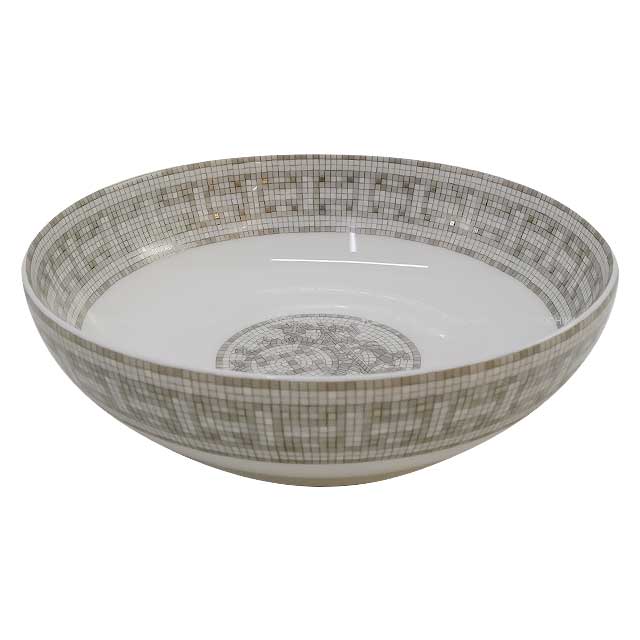 HERMES Plate Cereal plate mosaic 24 17cm Platinum [BRAND NEW][Authentic]