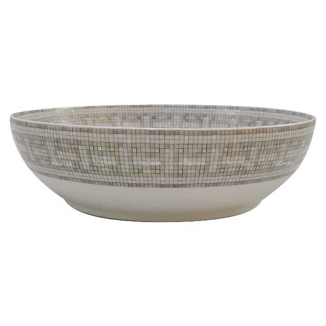 HERMES Plate Cereal plate mosaic 24 17cm Platinum [BRAND NEW][Authentic]