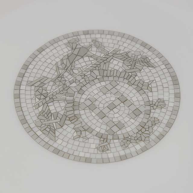 HERMES Plate Cereal plate mosaic 24 17cm Platinum [BRAND NEW][Authentic]
