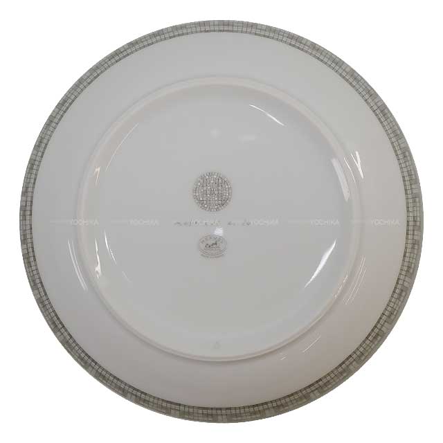 HERMES Plate Cereal plate mosaic 24 17cm Platinum [BRAND NEW][Authentic]
