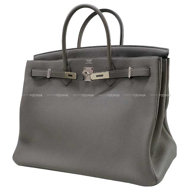 HERMES Handbag Birkin40 Gris Meyer Veau Togo Stamp U[EXCELLENT][Authentic]