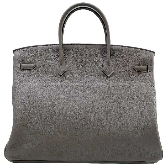 HERMES Handbag Birkin40 Gris Meyer Veau Togo Stamp U[EXCELLENT][Authentic]