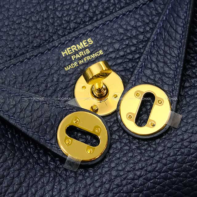 HERMES Shoulder bag Lindy 20 mini Bleu Nuit Taurillon Clemence Gold HW Stamp B[BRAND NEW][Authentic]