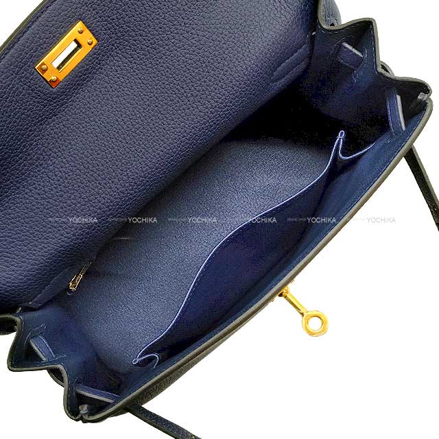 HERMES Shoulder bag Kelly25 Retourne Bleu navy(7U) Veau Togo Gold HW Stamp W[BRAND NEW][Authentic]