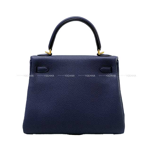 HERMES Shoulder bag Kelly25 Retourne Bleu navy(7U) Veau Togo Gold HW Stamp W[BRAND NEW][Authentic]