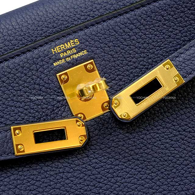 HERMES Shoulder bag Kelly25 Retourne Bleu navy(7U) Veau Togo Gold HW Stamp W[BRAND NEW][Authentic]