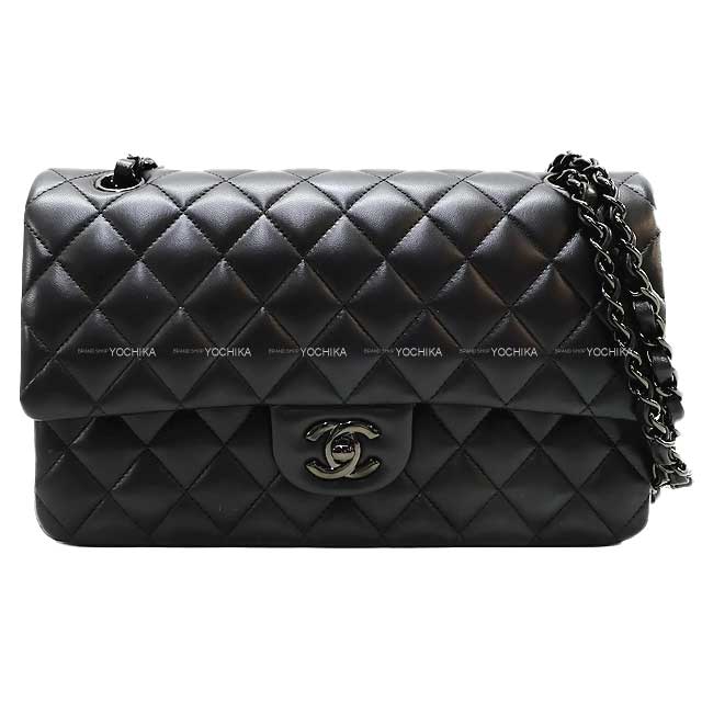 2024 Cruise CHANEL Shoulder bag MATRASSE 25. Coco Mark W Flap SO BLACK Noir (Black) pearly lambskin Black HW A01112[EXCELLENT][Authentic]