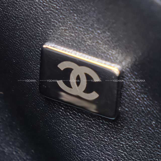 2024 Cruise CHANEL Shoulder bag MATRASSE 25. Coco Mark W Flap SO BLACK Noir (Black) pearly lambskin Black HW A01112[EXCELLENT][Authentic]