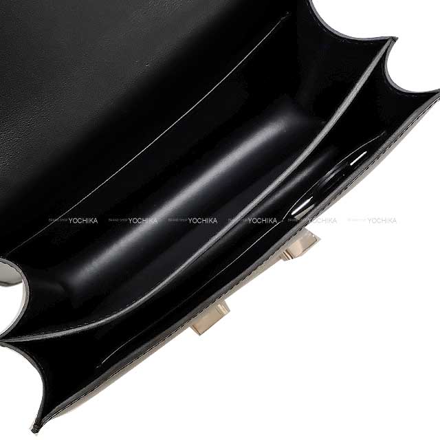 HERMES Shoulder bag Constance 3 18 Miroir Noir (Black) Box Calf Silver HW Stamp B[EXCELLENT][Authentic]