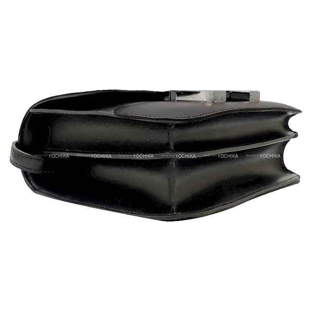 HERMES Shoulder bag Constance 3 18 Miroir Noir (Black) Box Calf Silver HW Stamp B[EXCELLENT][Authentic]