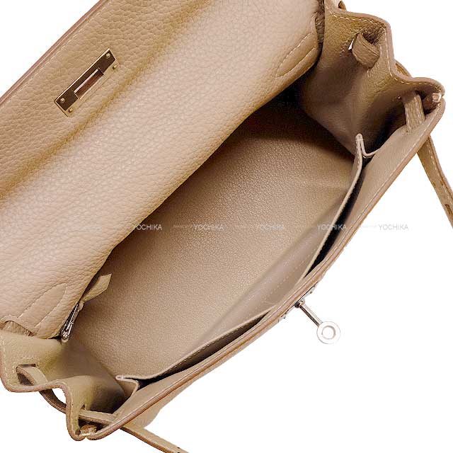 [Pre-loved] HERMES Shoulder bag Kelly28 Retourne Argile Epsom Souple Silver HW Stamp □R[LIKE NEW][Authentic]