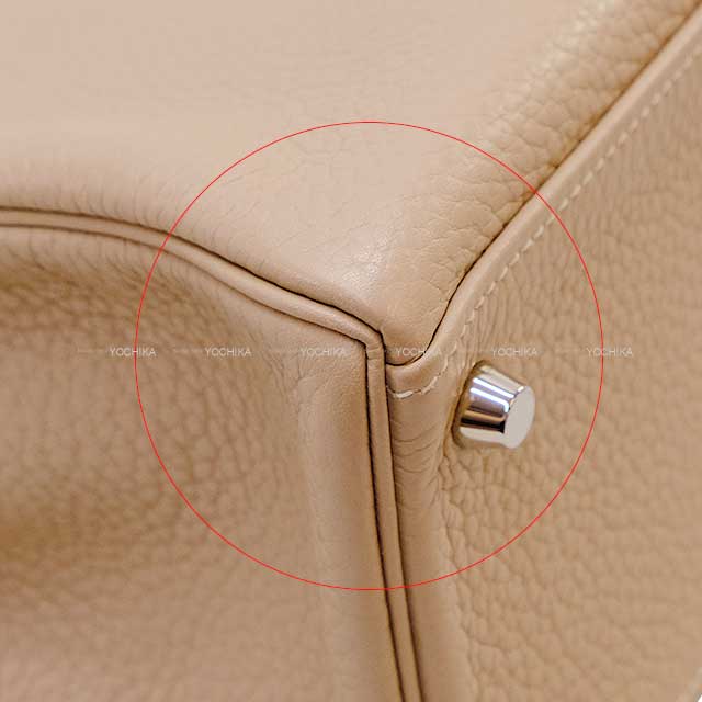 [Pre-loved] HERMES Shoulder bag Kelly28 Retourne Argile Epsom Souple Silver HW Stamp □R[LIKE NEW][Authentic]