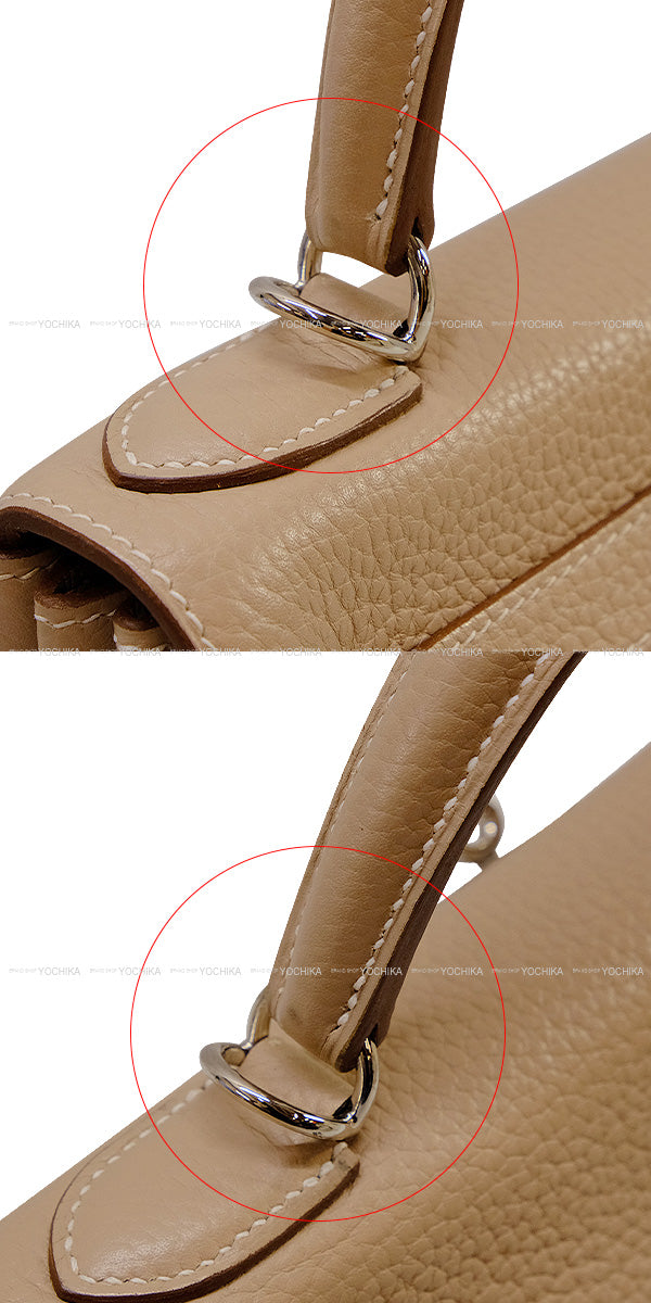 [Pre-loved] HERMES Shoulder bag Kelly28 Retourne Argile Epsom Souple Silver HW Stamp □R[LIKE NEW][Authentic]