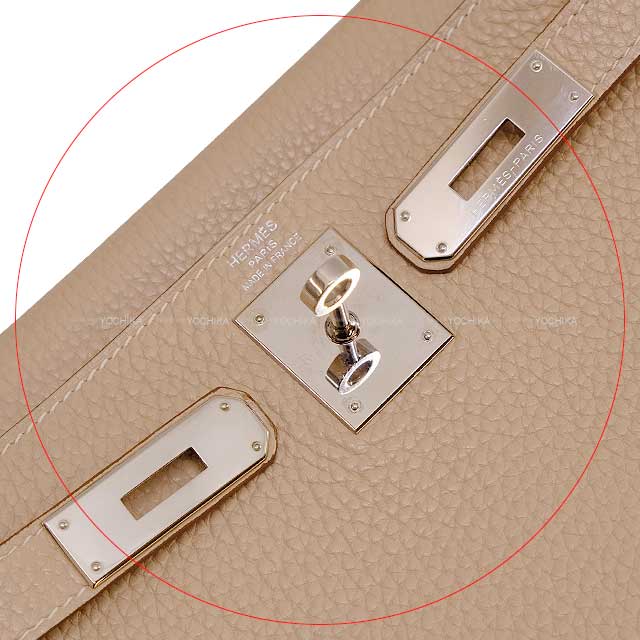 [Pre-loved] HERMES Shoulder bag Kelly28 Retourne Argile Taurillon Clemence Silver HW Stamp □R[LIKE NEW][Authentic]