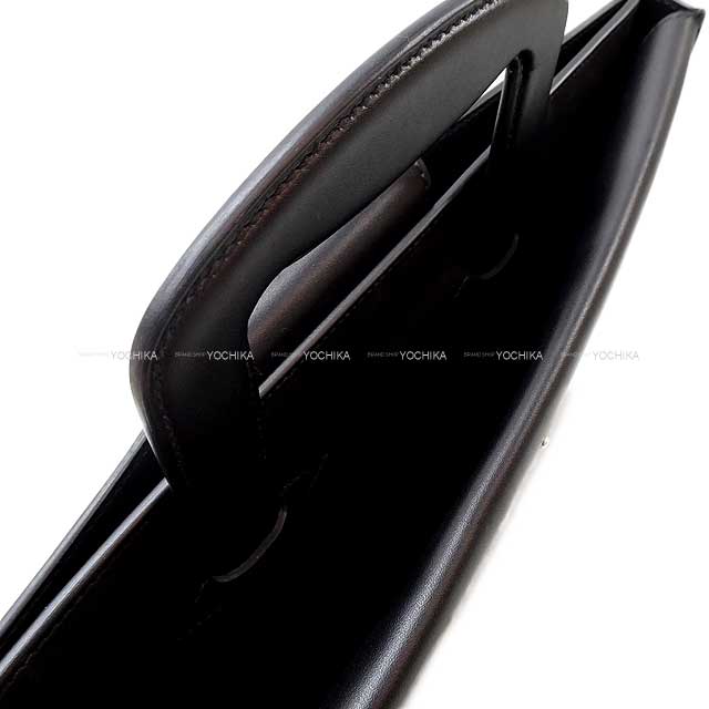 HERMES Briefcase Tribune Noir (Black) Veau Sombrero Silver HW Stamp B[EXCELLENT][Authentic]