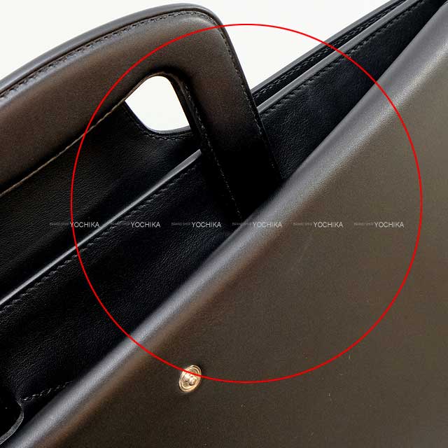 HERMES Briefcase Tribune Noir (Black) Veau Sombrero Silver HW Stamp B[EXCELLENT][Authentic]