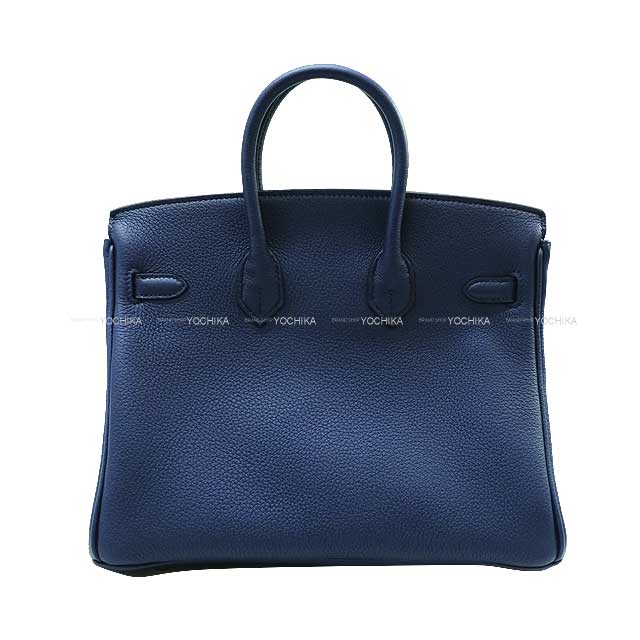 HERMES Handbag Birkin25 Blue Navy Veau Togo Silver HW Stamp W[BRAND NEW][Authentic]