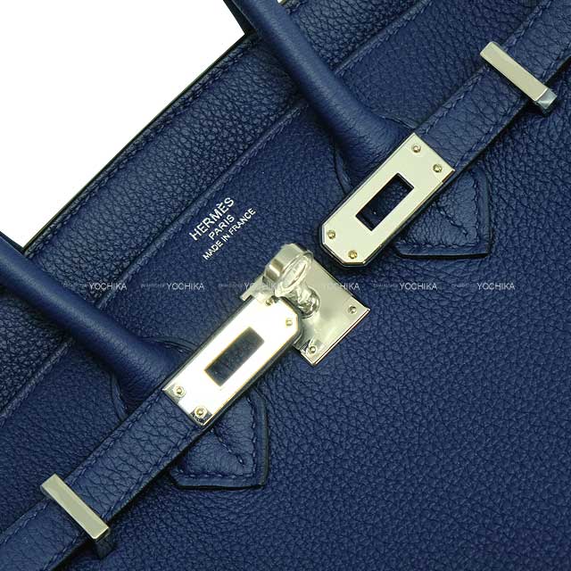 HERMES Handbag Birkin25 Blue Navy Veau Togo Silver HW Stamp W[BRAND NEW][Authentic]