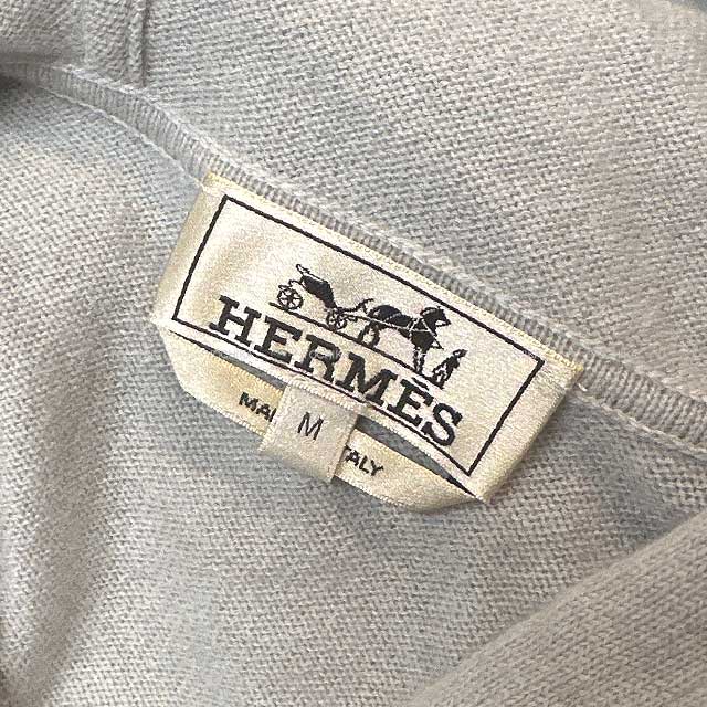 2023 SS HERMES Hooded sweatshirt Men's Foodie Zipped Hooded Sweater Millon Chaine D'ancre tourbe (Grey) Cashmere100% Lambskin M Silver HW[EXCELLENT][Authentic]