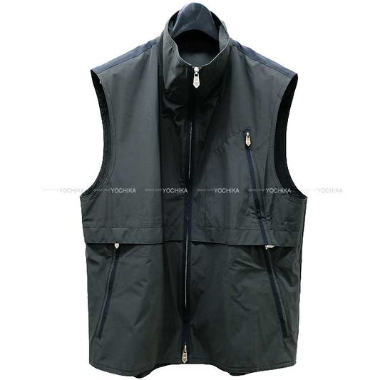 HERMES Vests Mens Sports Capsule Reglisse Nylon80%/Polyurethane20% 46 Silver HW[EXCELLENT][Authentic]