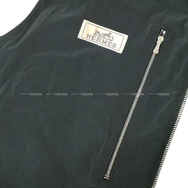 HERMES Vests Mens Sports Capsule Reglisse Nylon80%/Polyurethane20% 46 Silver HW[EXCELLENT][Authentic]