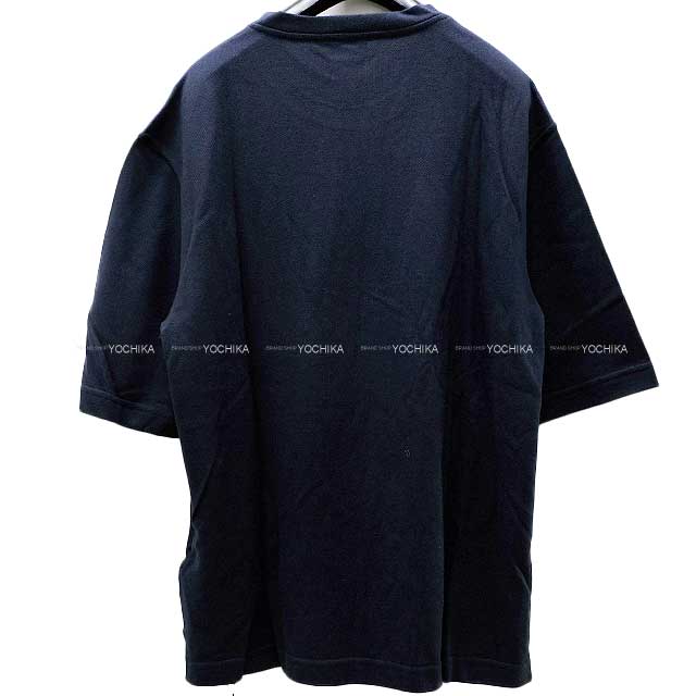 HERMES Short sleeve t shirt Mens Shadow Pocket Navy/Noir (Black) Cotton 85%/Cashmere 15% M[EXCELLENT][Authentic]