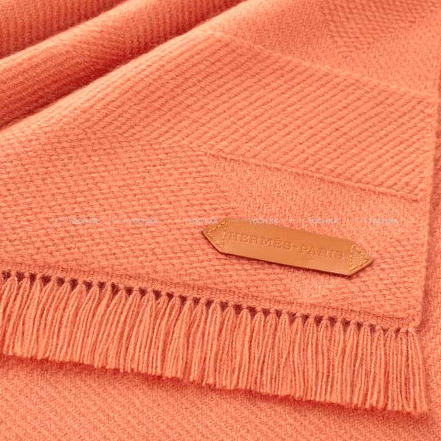 HERMES Stall Grand Chevron Rose Blush Cashmere100%[EXCELLENT][Authentic]